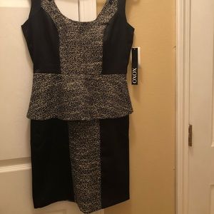 Black XOXO peplum mini dress